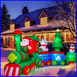 14ft Inflatable Christmas Train Decor LED Santa Bear Penguin Yard Holiday New