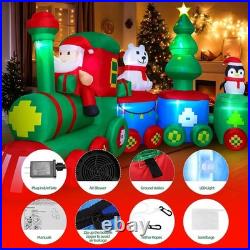 14ft Inflatable Christmas Train Decor LED Santa Bear Penguin Yard Holiday New