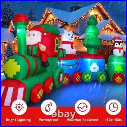 14ft Inflatable Christmas Train Decor LED Santa Bear Penguin Yard Holiday New