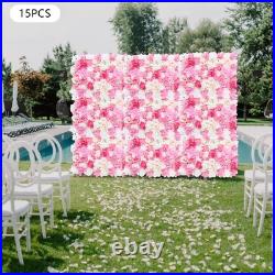 15 Artificial Silk Flower Wall, Flower Backdrop Wall Panels, Flower Wall Panel