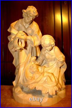15 Hand Carved Wood Block Nativity Set Scene Holy Family Jesus Statue Figure