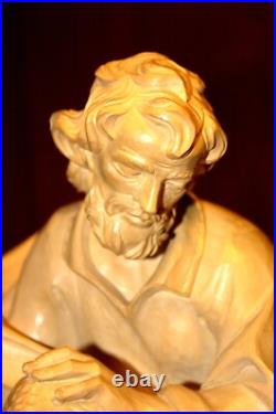 15 Hand Carved Wood Block Nativity Set Scene Holy Family Jesus Statue Figure