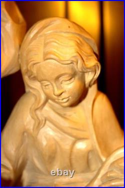 15 Hand Carved Wood Block Nativity Set Scene Holy Family Jesus Statue Figure