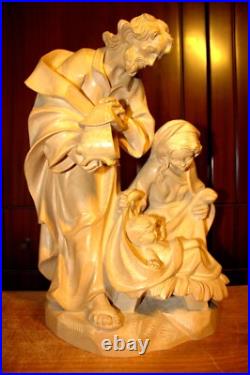 15 Hand Carved Wood Block Nativity Set Scene Holy Family Jesus Statue Figure