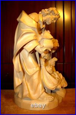 15 Hand Carved Wood Block Nativity Set Scene Holy Family Jesus Statue Figure