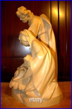 15 Hand Carved Wood Block Nativity Set Scene Holy Family Jesus Statue Figure