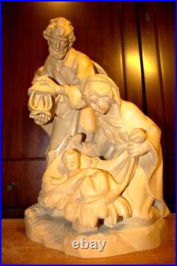 15 Hand Carved Wood Block Nativity Set Scene Holy Family Jesus Statue Figure