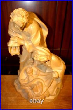15 Hand Carved Wood Block Nativity Set Scene Holy Family Jesus Statue Figure