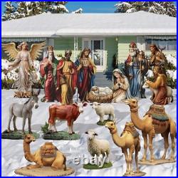 15 Pcs Christmas Outdoor Nativity Set Large Outdoor Yard Signs 4 ft Holy