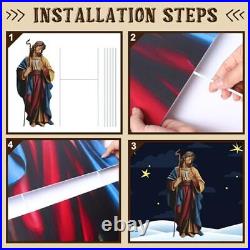 15 Pcs Christmas Outdoor Nativity Set Large Outdoor Yard Signs 4 ft Holy
