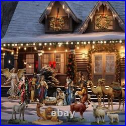 15 Pcs Christmas Outdoor Nativity Set Large Outdoor Yard Signs 4 ft Holy