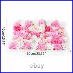 15x Artificial Rose Flower Wall Panel Home Wedding Backdrop Floral Decor