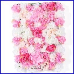 15x Artificial Rose Flower Wall Panel Home Wedding Backdrop Floral Decor