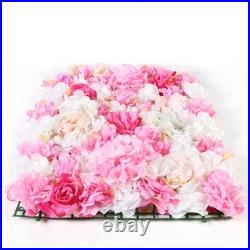 15x Artificial Rose Flower Wall Panel Home Wedding Backdrop Floral Decor
