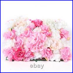 15x Artificial Rose Flower Wall Panel Home Wedding Backdrop Floral Decor