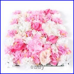 15x Artificial Rose Flower Wall Panel Home Wedding Backdrop Floral Decor