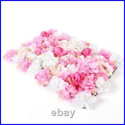 15x Artificial Rose Flower Wall Panel Home Wedding Backdrop Floral Decor