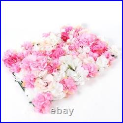 15x Artificial Rose Flower Wall Panel Home Wedding Backdrop Floral Decor