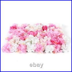 15x Artificial Rose Flower Wall Panel Home Wedding Backdrop Floral Decor
