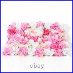 15x Artificial Rose Flower Wall Panel Home Wedding Backdrop Floral Decor