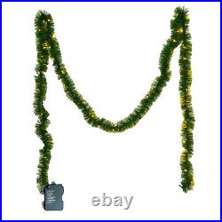 16.4Ft PreLit Christmas Garland With LED Lights Pine Needle Christmas Garland