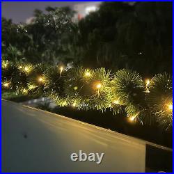 16.4Ft PreLit Christmas Garland With LED Lights Pine Needle Christmas Garland