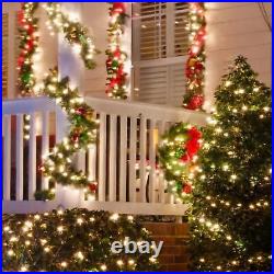 16.4Ft PreLit Christmas Garland With LED Lights Pine Needle Christmas Garland