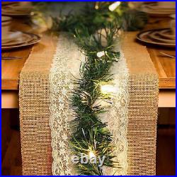 16.4Ft PreLit Christmas Garland With LED Lights Pine Needle Christmas Garland