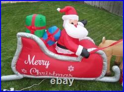 16' FT Airblown Inflatable LED LIGHTED Santa Sleigh Scene and Reindeer