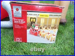 16' FT Airblown Inflatable LED LIGHTED Santa Sleigh Scene and Reindeer