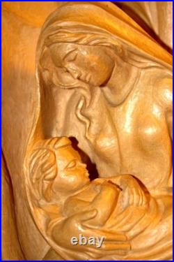 16 Hand Carved Wood Block Nativity Scene Set Holy Family Jesus Figurine Statue