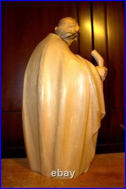 16 Hand Carved Wood Block Nativity Scene Set Holy Family Jesus Figurine Statue