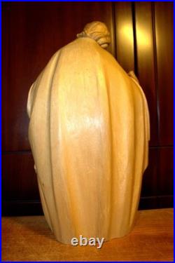 16 Hand Carved Wood Block Nativity Scene Set Holy Family Jesus Figurine Statue