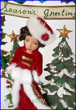 16 Katherine's Collection Yuletide Velvet Red Lady Figure Doll Christmas Decor