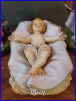 17 HOLY FAMILY Hand Painted ITALY SET of 3 Mache Plaster NWOB Mint Retail $750
