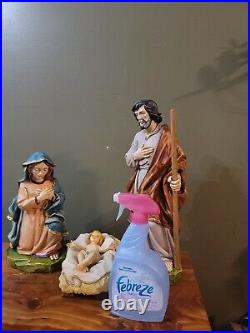 17 HOLY FAMILY Hand Painted ITALY SET of 3 Mache Plaster NWOB Mint Retail $750