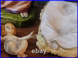 17 HOLY FAMILY Hand Painted ITALY SET of 3 Mache Plaster NWOB Mint Retail $750