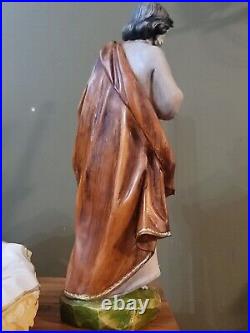 17 HOLY FAMILY Hand Painted ITALY SET of 3 Mache Plaster NWOB Mint Retail $750
