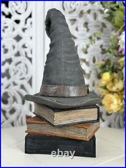 18 Halloween Witch Hat On Stacked Books Stitches Pumpkins Prop Decor