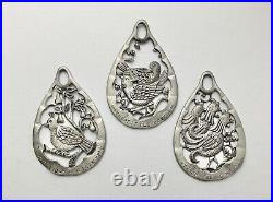 1980s Torino Pewter 12 Days of Christmas Complete 12 Christmas Ornaments 2.75