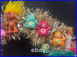 1980s Toys Christmas Wreath Handmade MLP Troll Strawberry Shortcake Care Bears