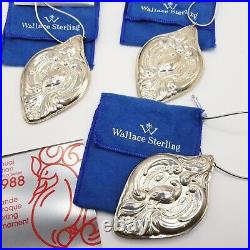 1988 Wallace Silversmiths Wallace Sterling Partridge ina Pear Tree Ornaments LOT