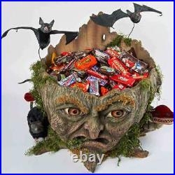 19 TREE STUMP CANDY CONTAINER Katherine's Collection HALLOWEEN 28-128209 NEW