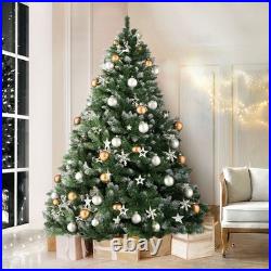 1.8m Snow Flocked Christmas Tree 650 Tips Artificial Xmas Tree with Metal Stand