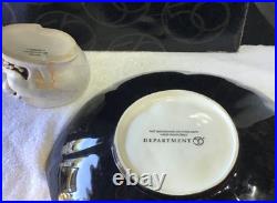 2002 Ltd Prod. Dept. 56 Halloween Spooky Spider Cobweb & Skull Chip Dip Bowl Set