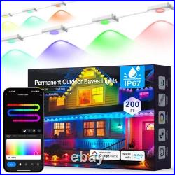 200FT Permanent Outdoor Lights Pro Smart AI RGBTW Light, Cool/Warm Eaves Ligh