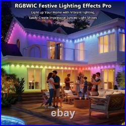 200FT Permanent Outdoor Lights Pro Smart AI RGBTW Light, Cool/Warm Eaves Ligh