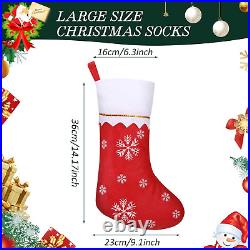 200 Pcs Red Felt Christmas Stockings 14 Xmas Fireplace Hanging Snowflakes Stock