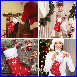 200 Pcs Red Felt Christmas Stockings 14 Xmas Fireplace Hanging Snowflakes Stock