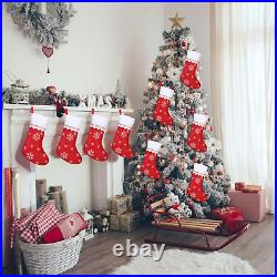 200 Pcs Red Felt Christmas Stockings 14 Xmas Fireplace Hanging Snowflakes Stock